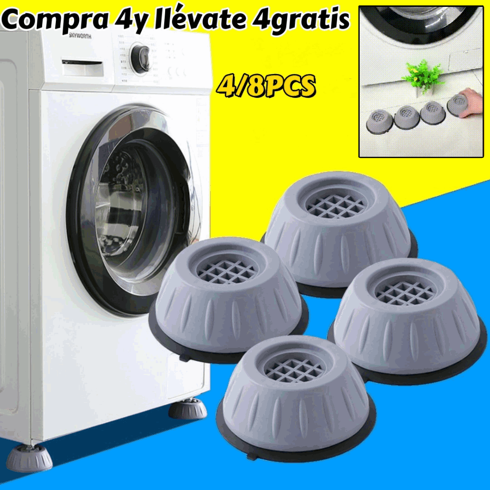 Base universal antiderrapante, antivibração e silenciosa para absorção de impactos em máquinas de lavar roupa.