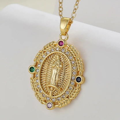 ⛪Colar com Pendente Virgem Maria em Ouro Puro