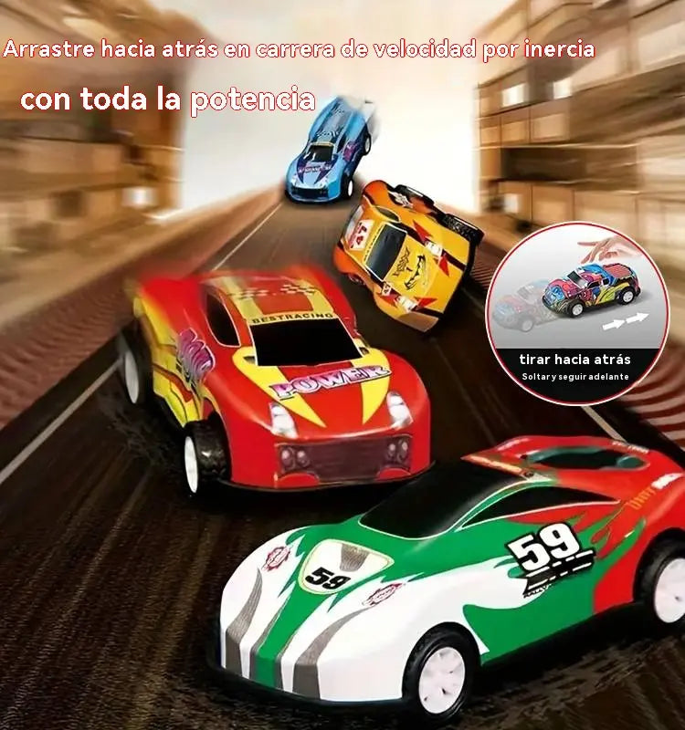 🎅Oferta de Natal! - 50% de desconto🎁 48 mini carros com traseira retrátil e garagem integrada
