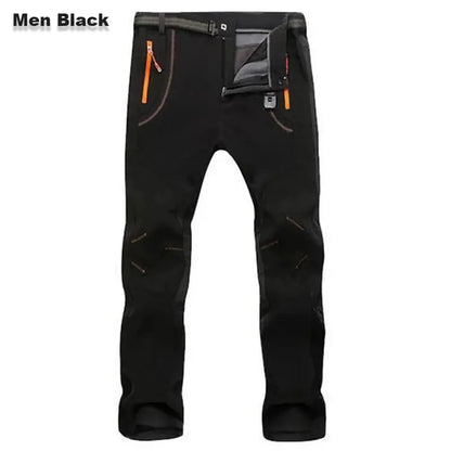 【💥Alta qualidade】【S-5XL】Calças de caminhada para homem, macias, impermeáveis, à prova de vento, respiráveis, quentes e grossas, feitas de lã para desportos ao ar livre.