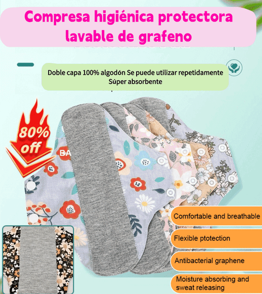 🔥🌈【5/10 peças】Almofada lavável de algodão antibacteriano e grafeno
