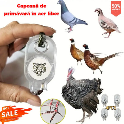 🐓🐦4/8 pezzi [1 set di 4 modelli diversi] Trappola a molla per esterni, trappola autobloccante ad alta sensibilità