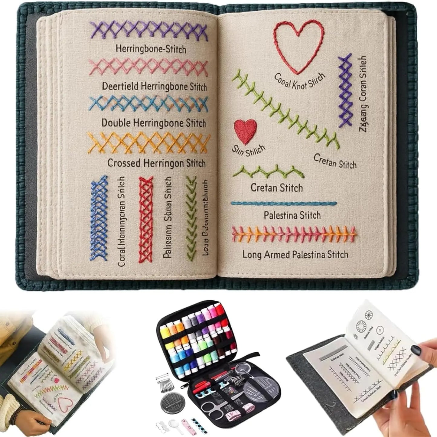🌸🌸Caderno de amostras de costura para entusiastas do bordado em linho