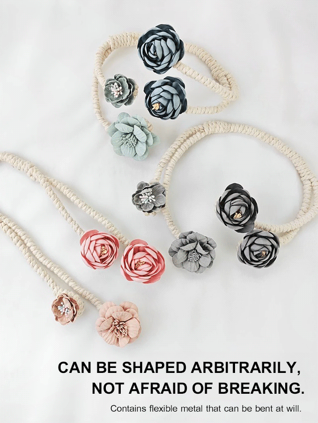 🎁Cordão para cortina com rosas (sem necessidade de furar)