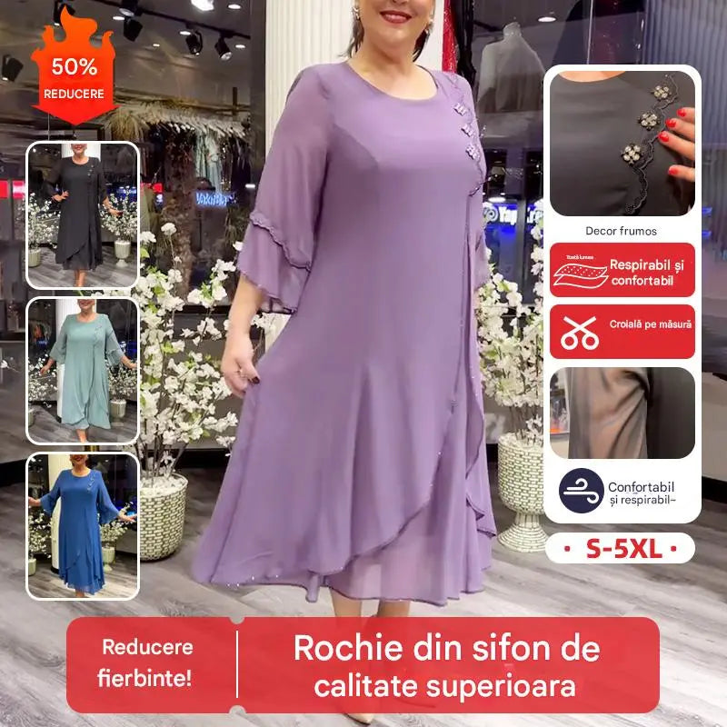 【S-5XL】❤️Vestidos de chiffon de alta qualidade, lançamento de 2025