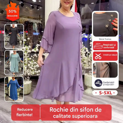 【S-5XL】❤️Vestidos de chiffon de alta qualidade, lançamento de 2025