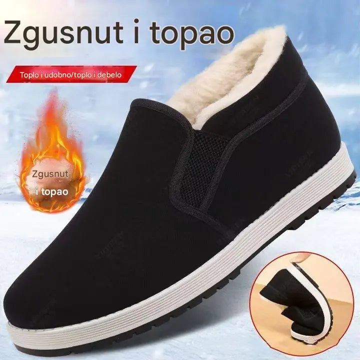 🔥【39-44】Outono e inverno 2025 novo estilo veludo quente algodão sapatos botas antiderrapantes sapatos de trabalho antiderrapantes