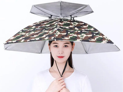🤩 Cappello ombrello pieghevole con protezione UV【Doppio strato di alta qualità】