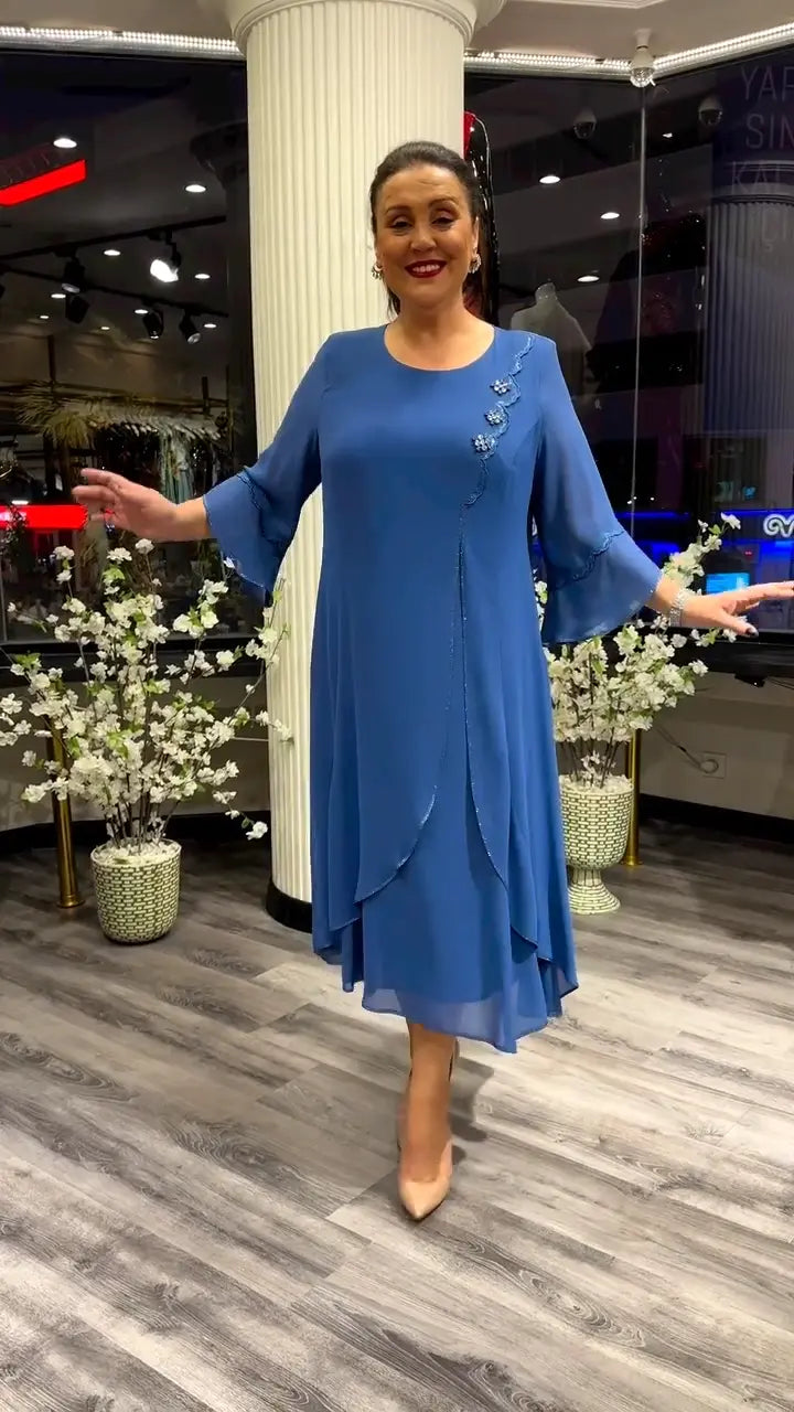 【S-5XL】❤️Vestidos de chiffon de alta qualidade, lançamento de 2025