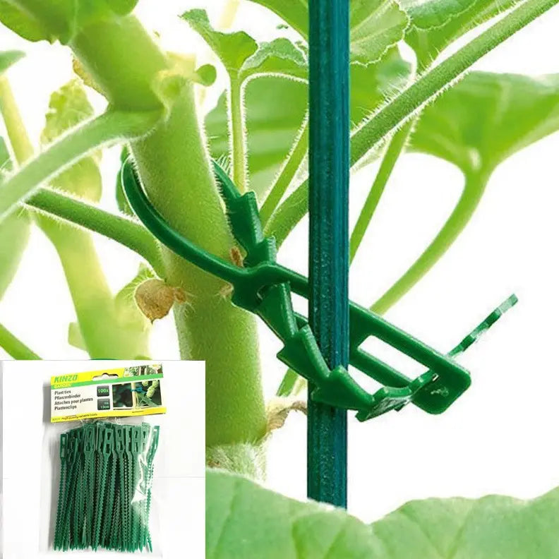 🌿 [100 pezzi] Fascette per piante da giardinaggio riutilizzabili da 13 cm, resistenti alle alte temperature, con fibbia