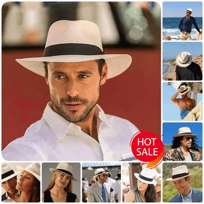 🌿 【56-58 cm】Cappello di palma intrecciato a mano dall'Ecuador.