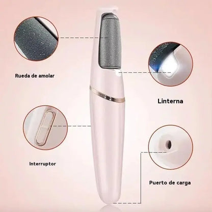 ✨Rolo elétrico para calcanhares – remove a pele áspera e alisa os pés, com 2 cabeças intercambiáveis + USB✨