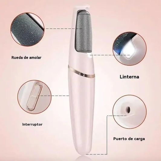 ✨Rolo elétrico para calcanhares – remove a pele áspera e alisa os pés, com 2 cabeças intercambiáveis + USB✨