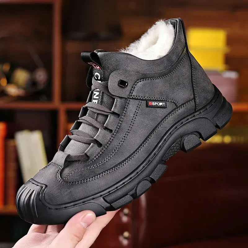 🔥【Promoção de Inverno】Novos sapatos de salto alto para homem em pele aveludada, ideais para o outono/inverno.