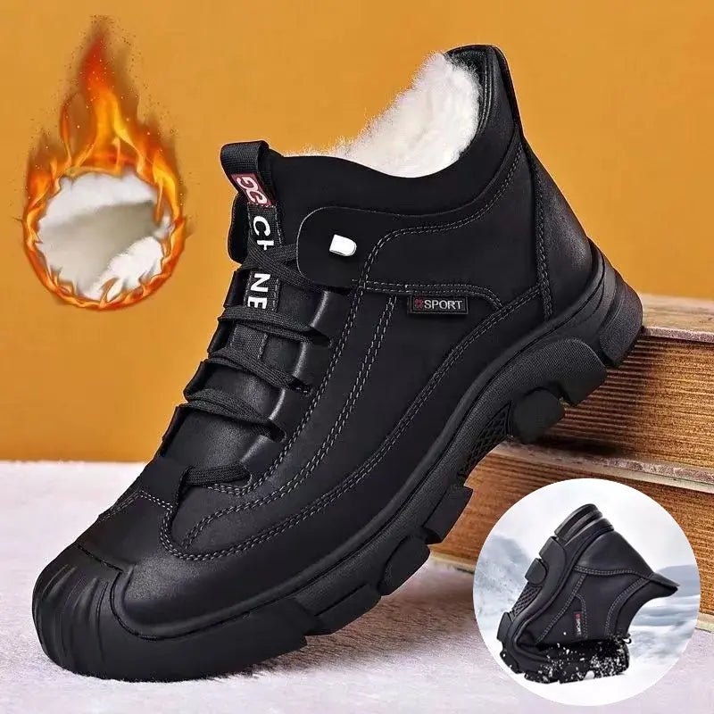 🔥【Promoção de Inverno】Novos sapatos de salto alto para homem em pele aveludada, ideais para o outono/inverno.