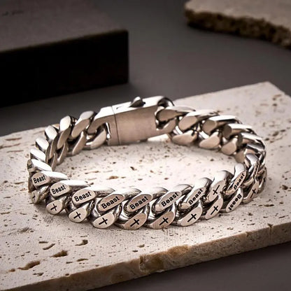 🔥Pulseira de contas torcidas prateada S925 para homem