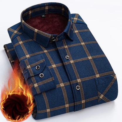 👔【Tamanhos L-5XL】A nova camisa térmica de veludo dupla face para homem para o outono e inverno é moderna e versátil.