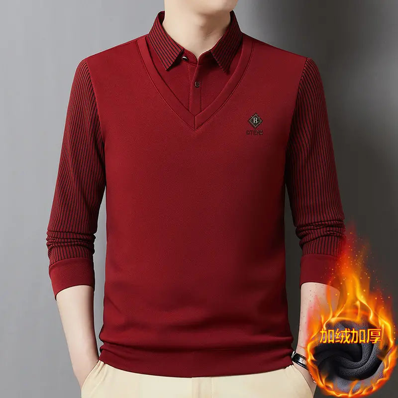 🔥【M-4XL】Conjunto masculino premium de caxemira, duas peças, quente e aconchegante.