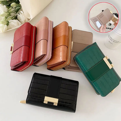 Nova carteira feminina multifuncional com estampado de crocodilo.