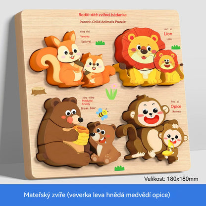 👧🏻🧩 Puzzle 3D em madeira Montessori para educação infantil