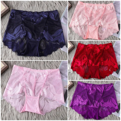 【5/10 peças】Calcinha feminina sexy e respirável de cintura média