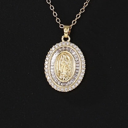 ⛪Colar com Pendente Virgem Maria em Ouro Puro