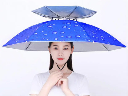 🤩 Cappello ombrello pieghevole con protezione UV【Doppio strato di alta qualità】