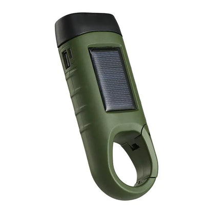 ⚡Lanterna de painel solar com carregamento manual - Gerador portátil ideal para emergências e aventuras!