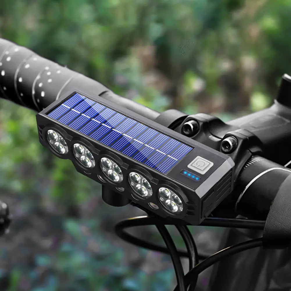 🚨💡 Farol solar para bicicleta com carregamento USB e altifalante, 900 lúmens, luz noturna de longa duração para ciclismo