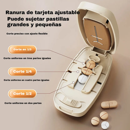 💊Cortador de medicamentos multifuncional para armazenar e cortar medicamentos.