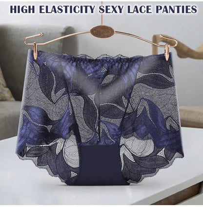 【5/10 peças】Calcinha feminina sexy e respirável de cintura média