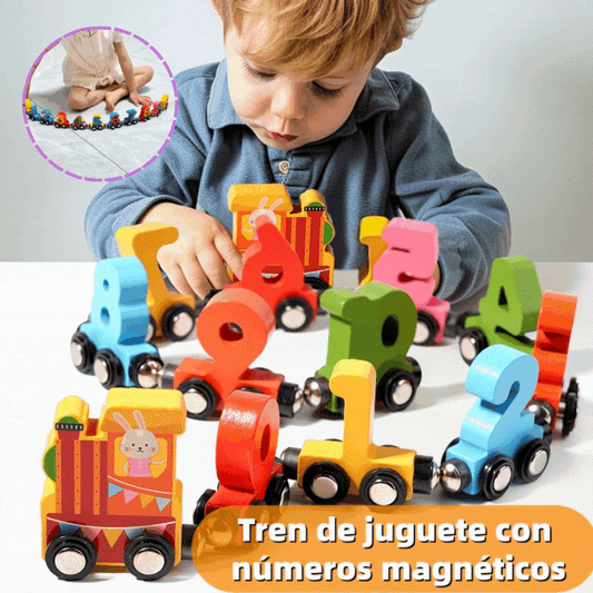 👶Comboio de brinquedo digital de madeira feito com blocos