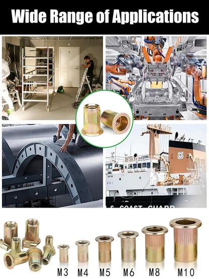 🛠️【220/440 pezzi】🔩Dadi in acciaio inossidabile, dadi zigrinati a testa piatta