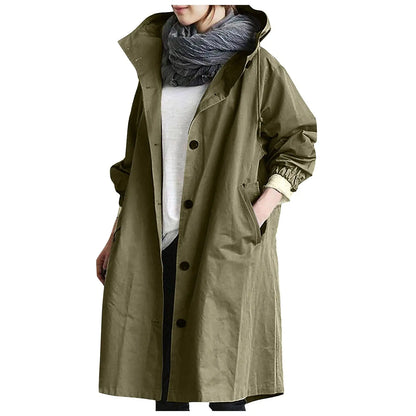 【Novos produtos para o outono e inverno】Casaco corta-vento casual de comprimento médio