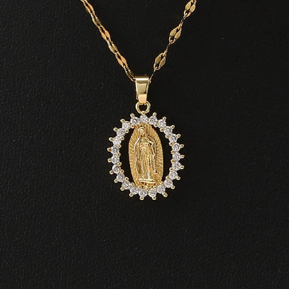 ⛪Colar com Pendente Virgem Maria em Ouro Puro