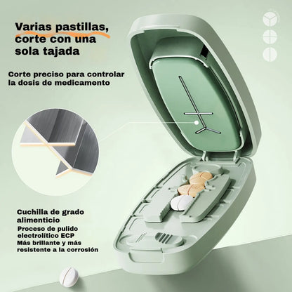 💊Cortador de medicamentos multifuncional para armazenar e cortar medicamentos.