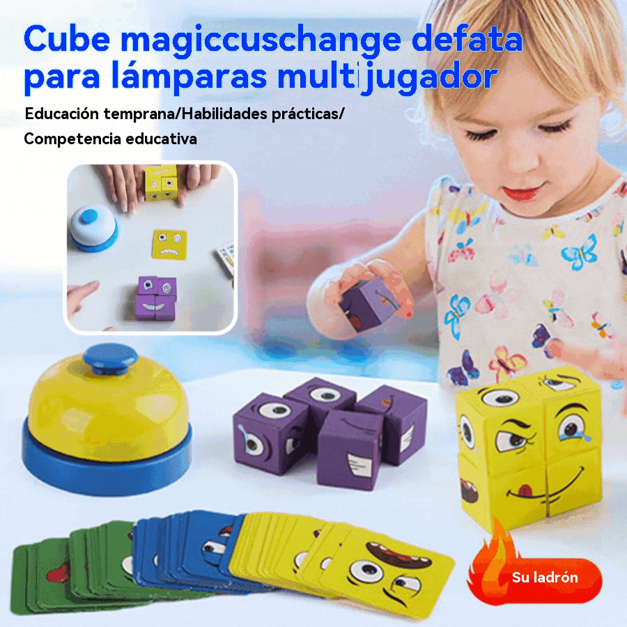 🔥✨【🔥Compre um e leve outro grátis: Cubo Mágico em Madeira com Peças que Mudam de Rosto】