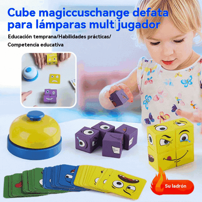 🔥✨【🔥Compre um e leve outro grátis: Cubo Mágico em Madeira com Peças que Mudam de Rosto】