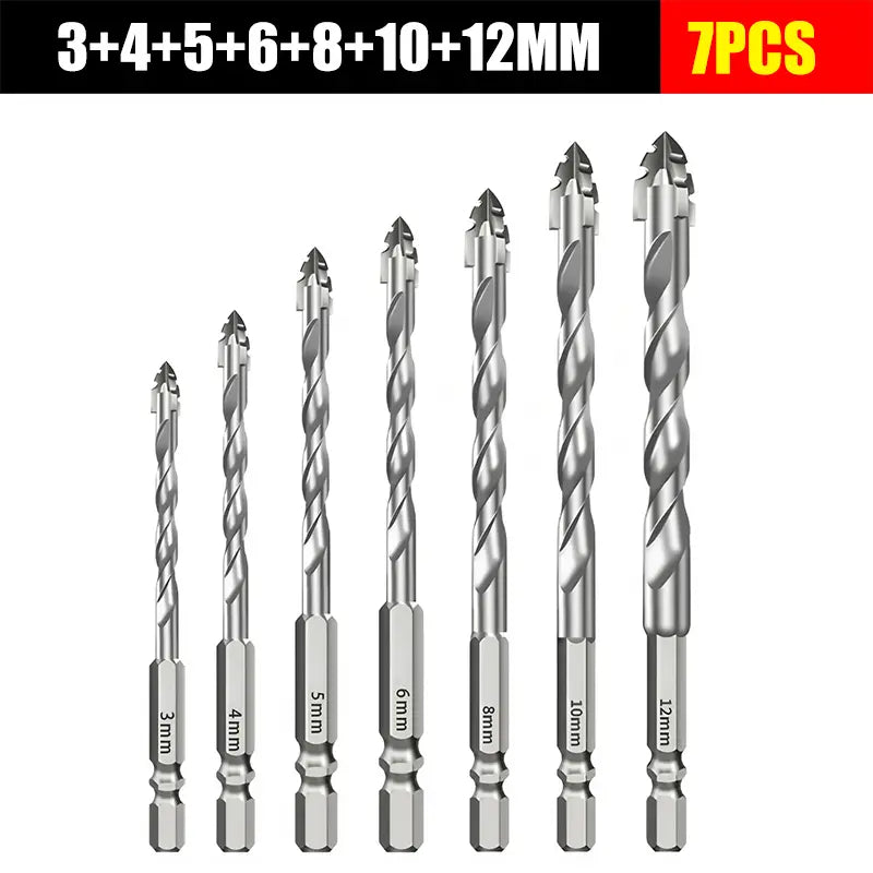 🥇【3+4+5+6+8+10+12+14+16mm】Broca excêntrica de aço tungsténio superduro de sétima geração com bordo serrilhado