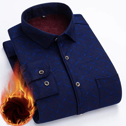 👔【Tamanhos L-5XL】A nova camisa térmica de veludo dupla face para homem para o outono e inverno é moderna e versátil.
