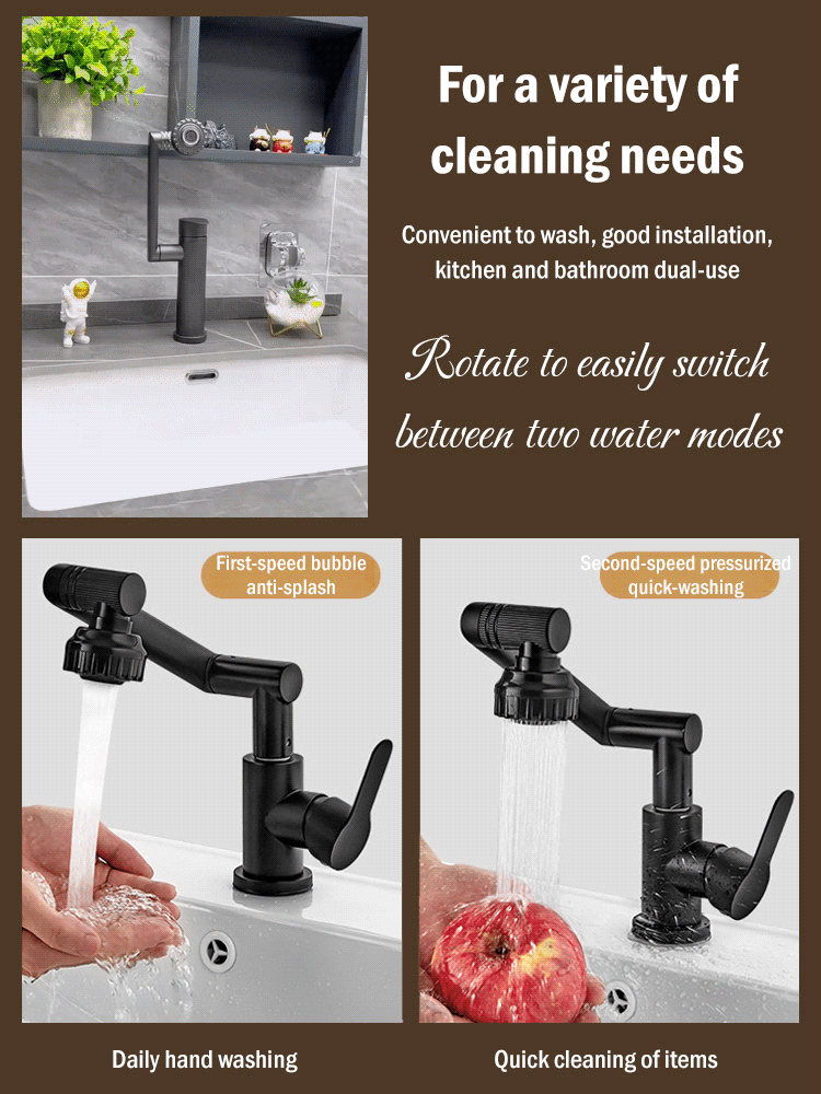 💦Torneira universal ajustável para lavatório, rotação de 1080°.