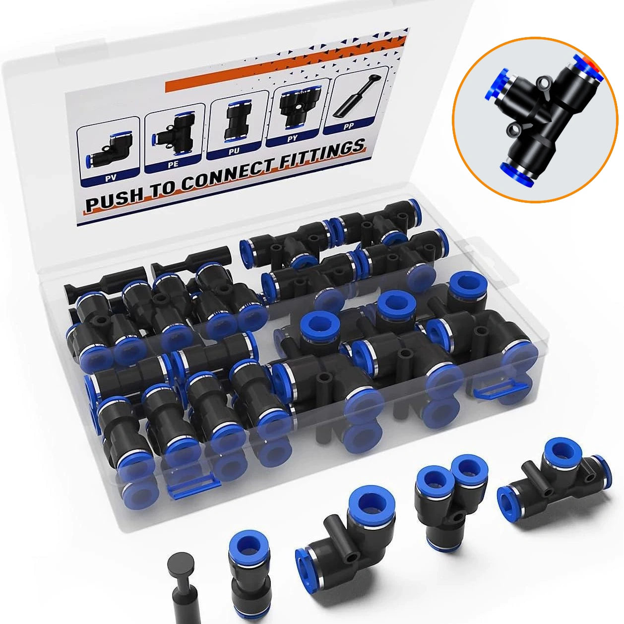 🔥✨Kit de Conector de Linha de Ar Pneumático de 1/4 de Polegadas com Conector Rápido ⚡🔧