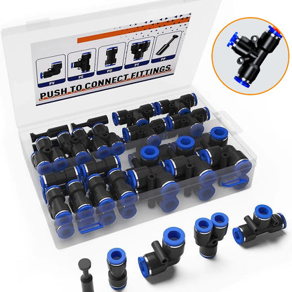 🔥✨Kit de Conector de Linha de Ar Pneumático de 1/4 de Polegadas com Conector Rápido ⚡🔧