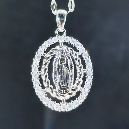 ⛪Colar com Pendente Virgem Maria em Ouro Puro