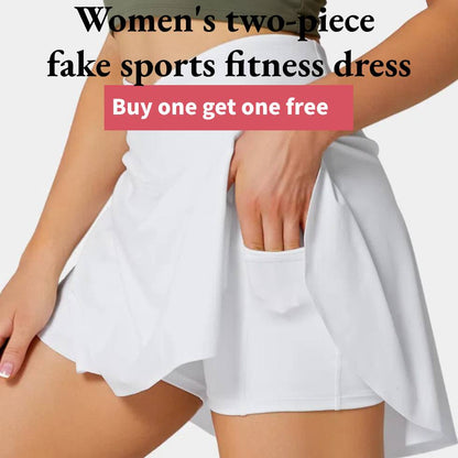 【M-5XL】 Dámske dvojdielne športové fitness šaty 