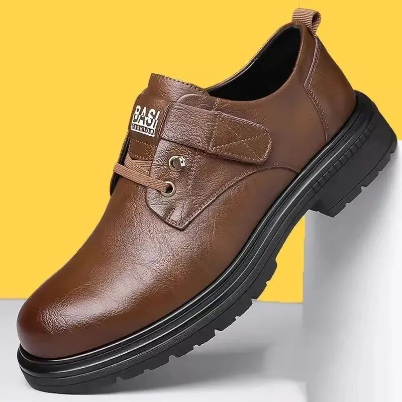 【39-44】 Sapatos sociais casuais em pele para homem.