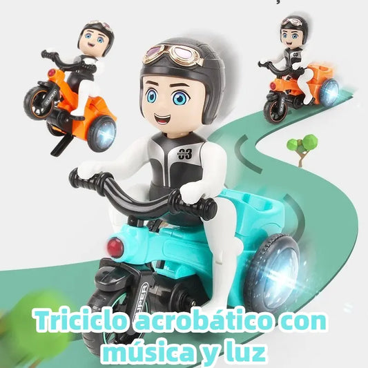✨🌈Bicicleta de acrobacias giratória automática de 360 graus com luzes dançantes 4D
