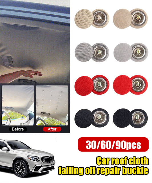 🚓Chiodi speciali per mollette da bucato per riparare i vestiti che cadono dal tetto dell'auto, fibbie in tela di velluto con motivo a scacchi per la ristrutturazione e il rinnovo degli interni, con strumenti di installazione gratuiti