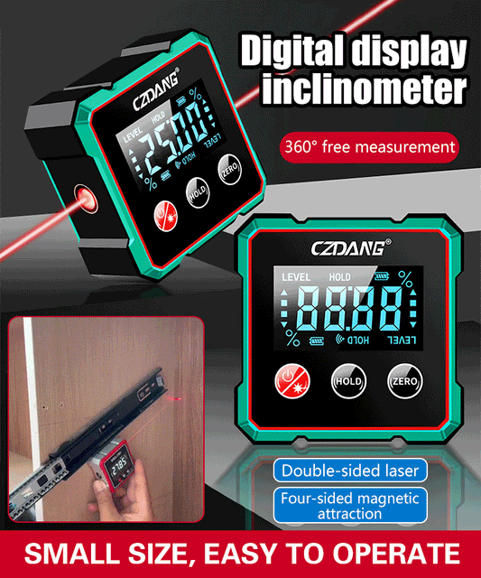 🧰 Inclinometro elettronico con display digitale per la misurazione dell'angolo magnetico orizzontale