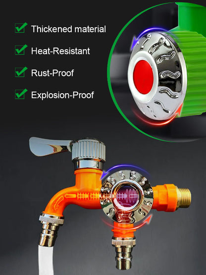 💥【Acquista 2 e ricevi 2 gratis】💦Rubinetto in acciaio inossidabile nuovo di zecca - doppia funzione, un ingresso e due uscite, antigelo e antideflagrante